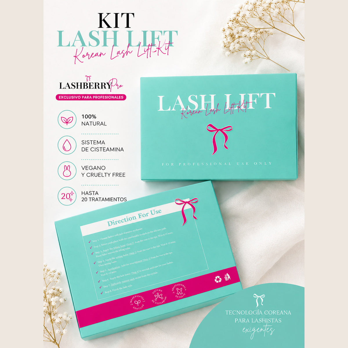 Korean Lash Lift Kit con Cysteamine